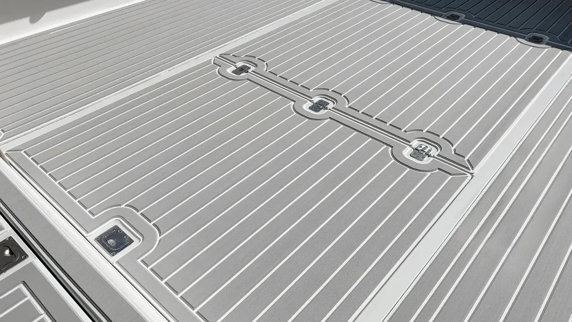 Gray EVA foam boat flooring with connectors from BoatFloorings