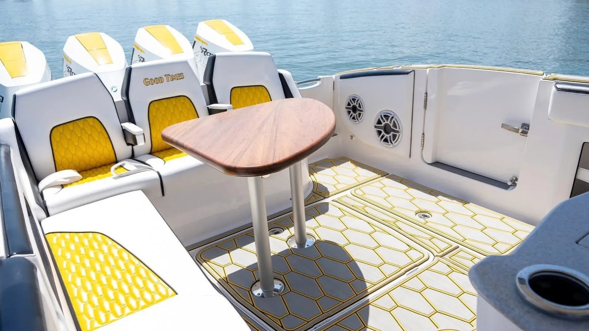 DIY boat deck before after EVA flooring upgrade