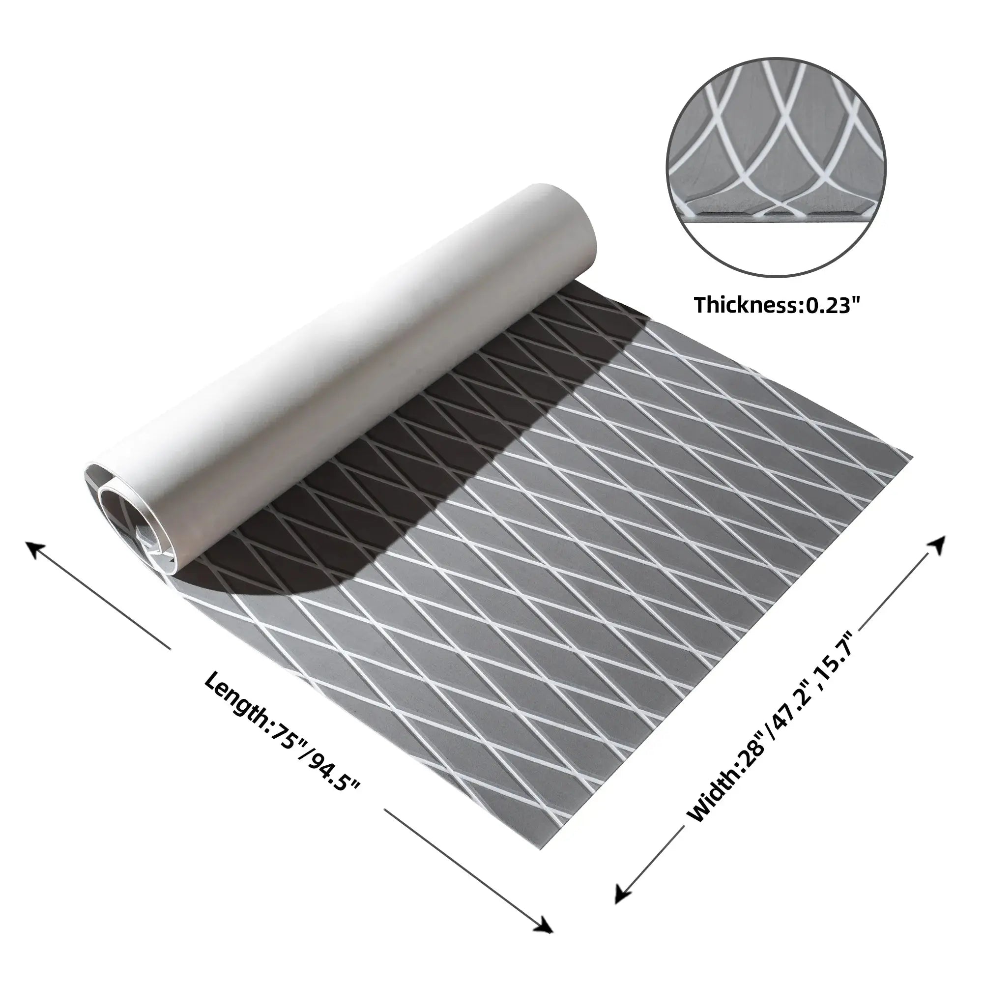 DIY Anti-Slip EVA Boat Flooring – Gray & White Pattern #color_dd-gray-white