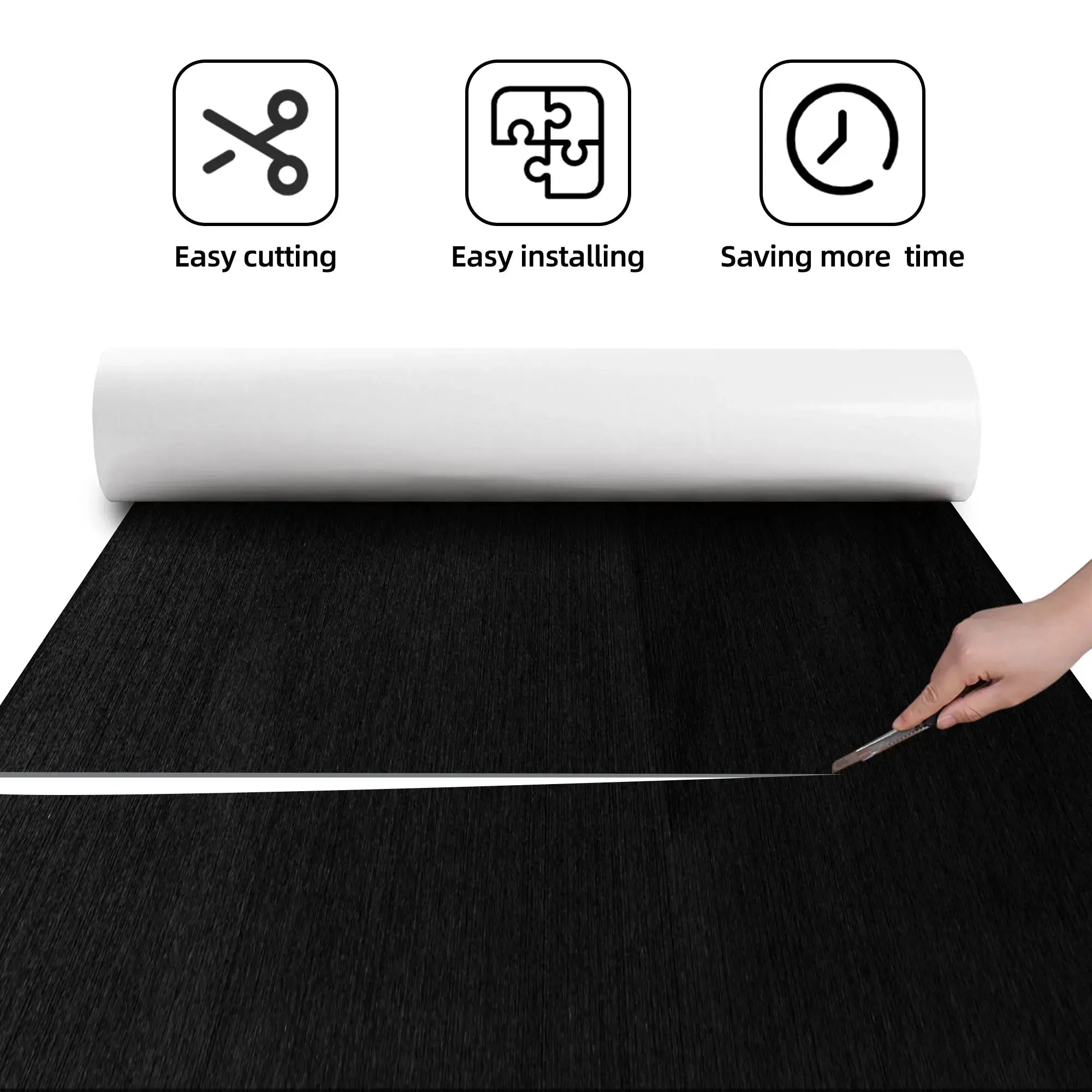 DIY Black EVA Marine Floor Mat – 94.5" x 35.4" #color_sr-black