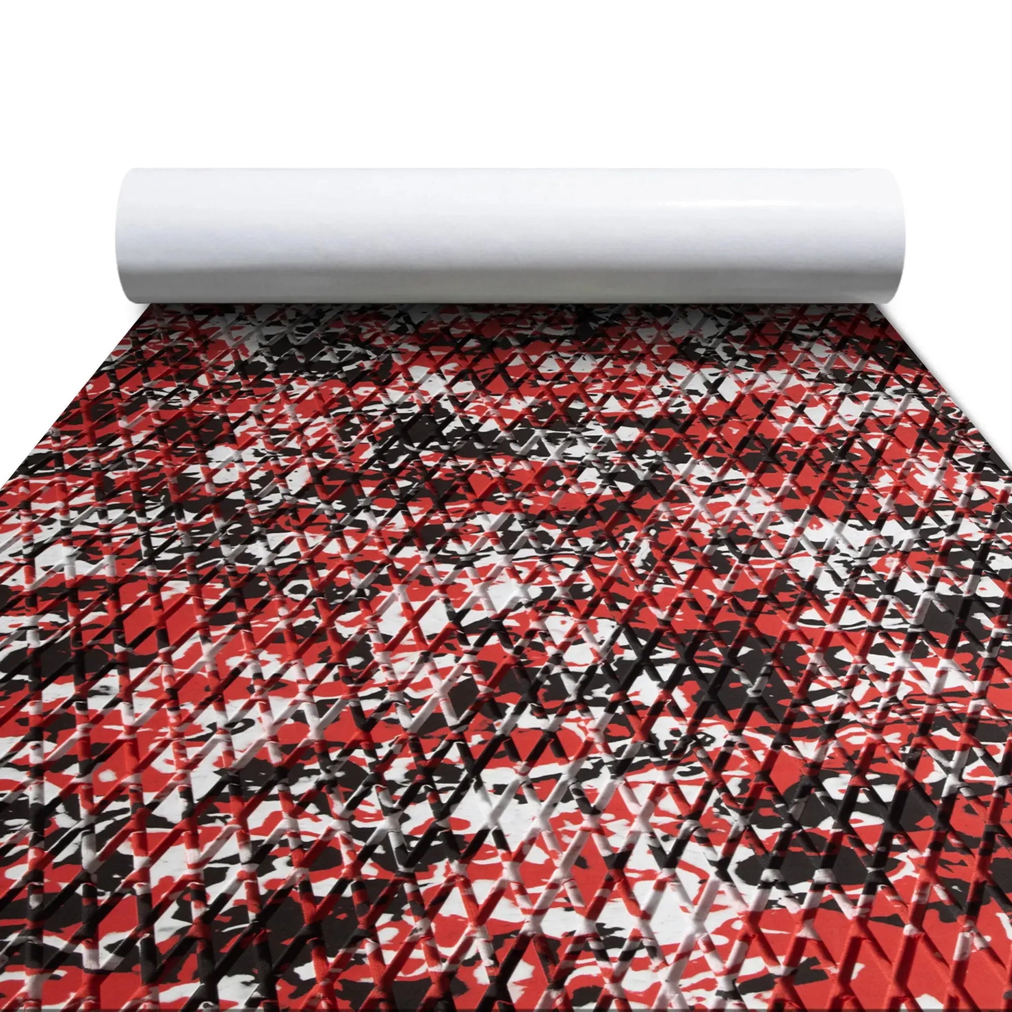 Camo diamond EVA foam roll, red/black/white pattern, 94.5x47.2, DIY non-slip boat flooring #color_co-ruby
