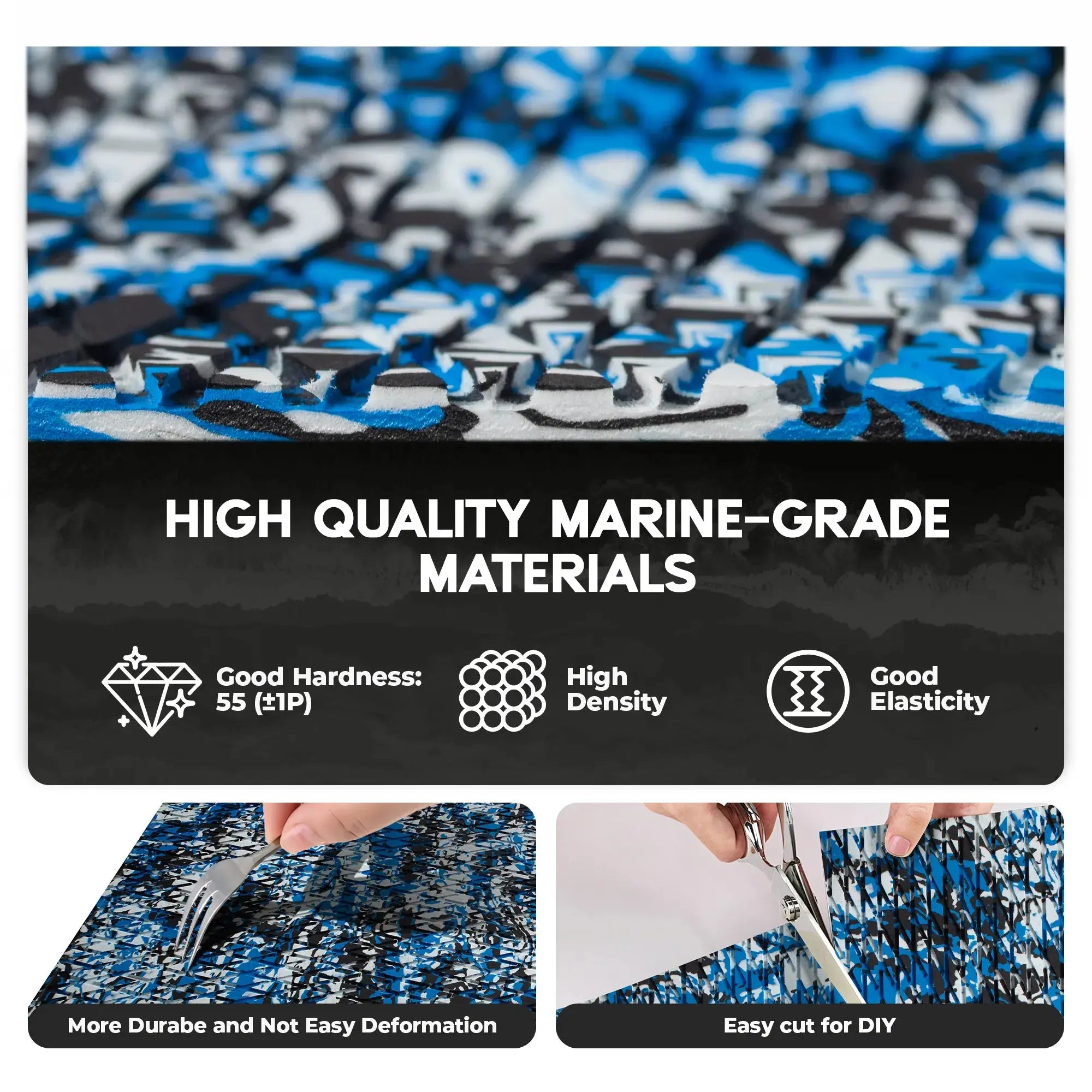Camo Diamond EVA foam boat flooring, marine-grade, non-slip, DIY cut marine flooring #color_co-sapphire