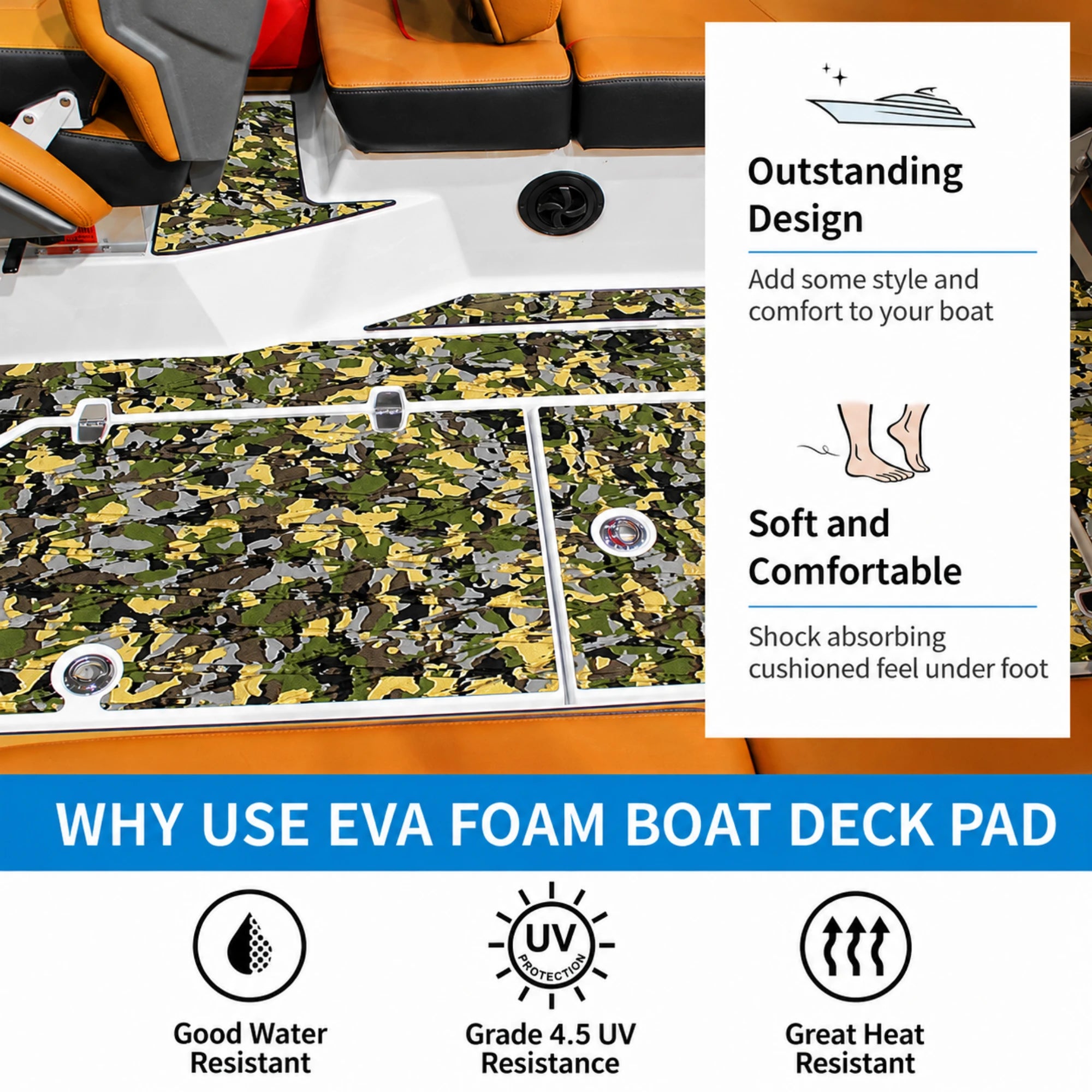 Camo Diamond EVA Foam Boat Flooring