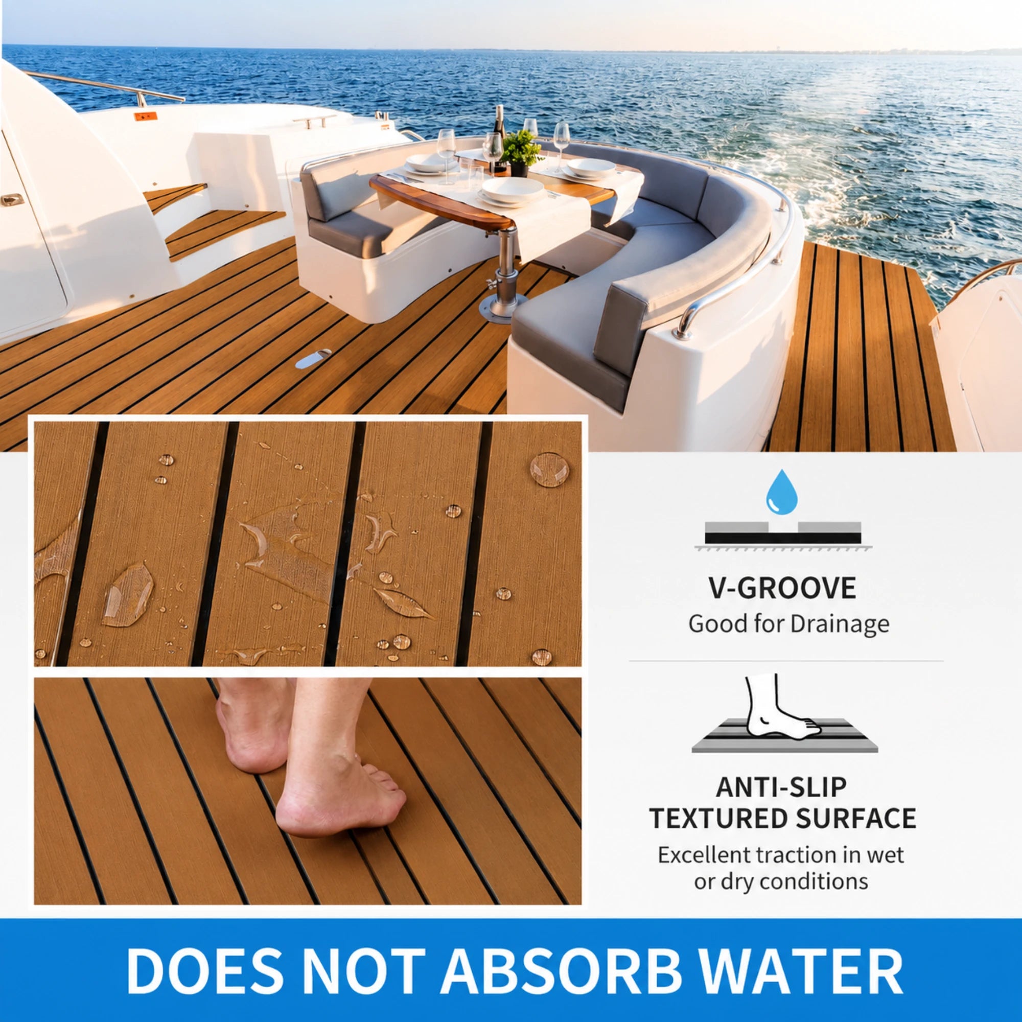 Classic Faux Teak EVA Foam Boat Flooring