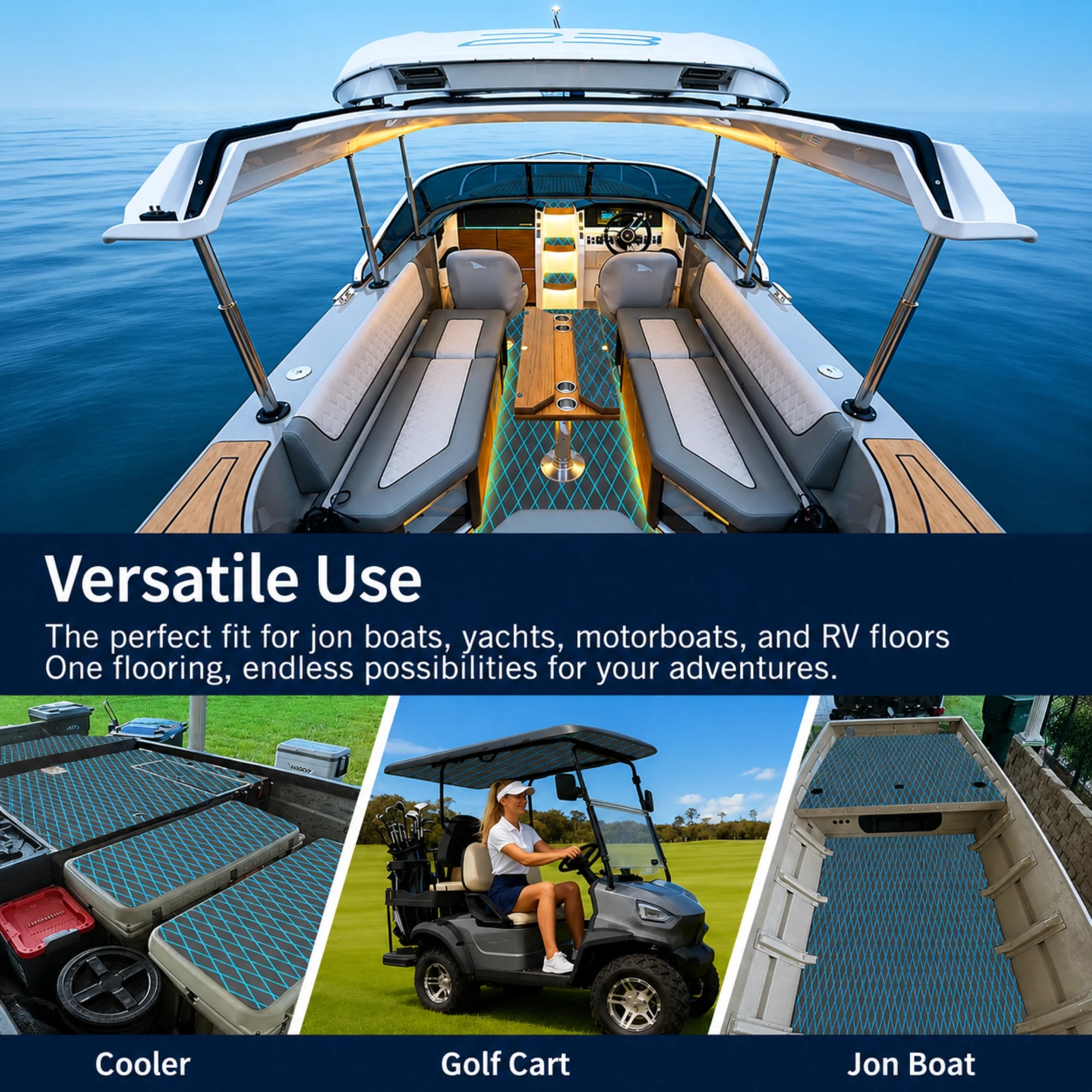 PoseidonDeck Diamond EVA Foam Boat Flooring
