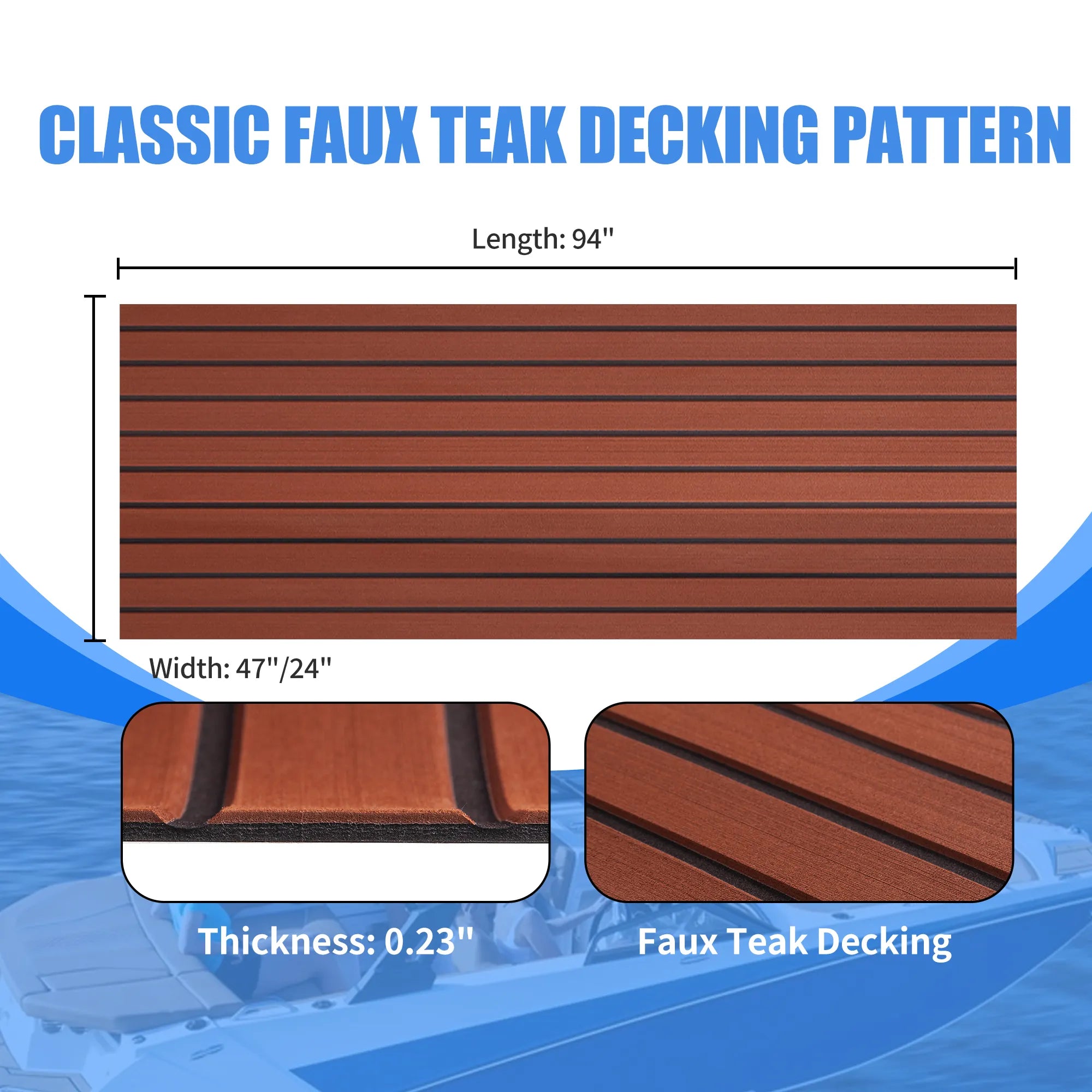 EVA Foam Boat Flooring Stripe – Durable Non-Slip Anti-UV Boat Decking