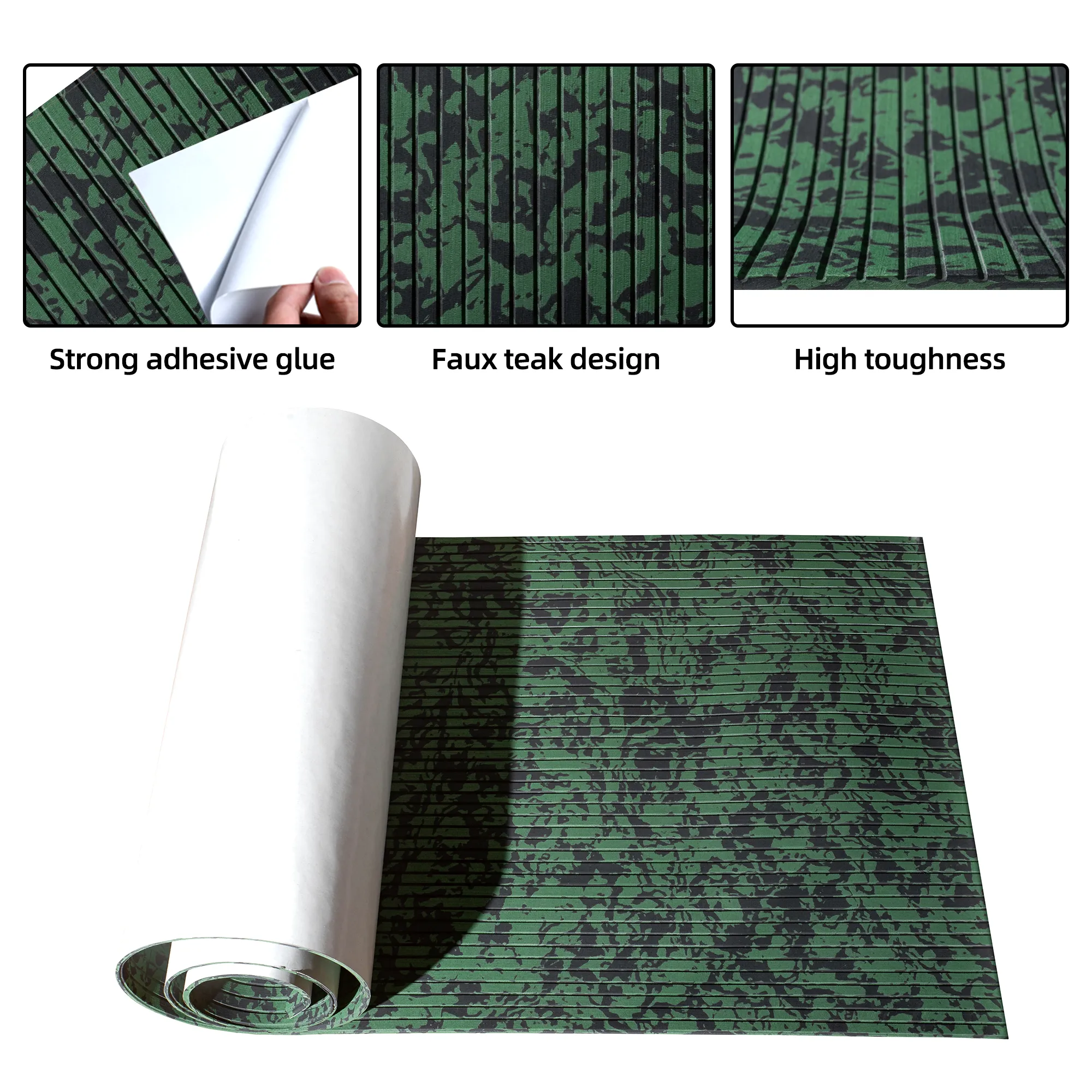 Camo Grooved Boat Flooring Rainforest - BoatFloorings