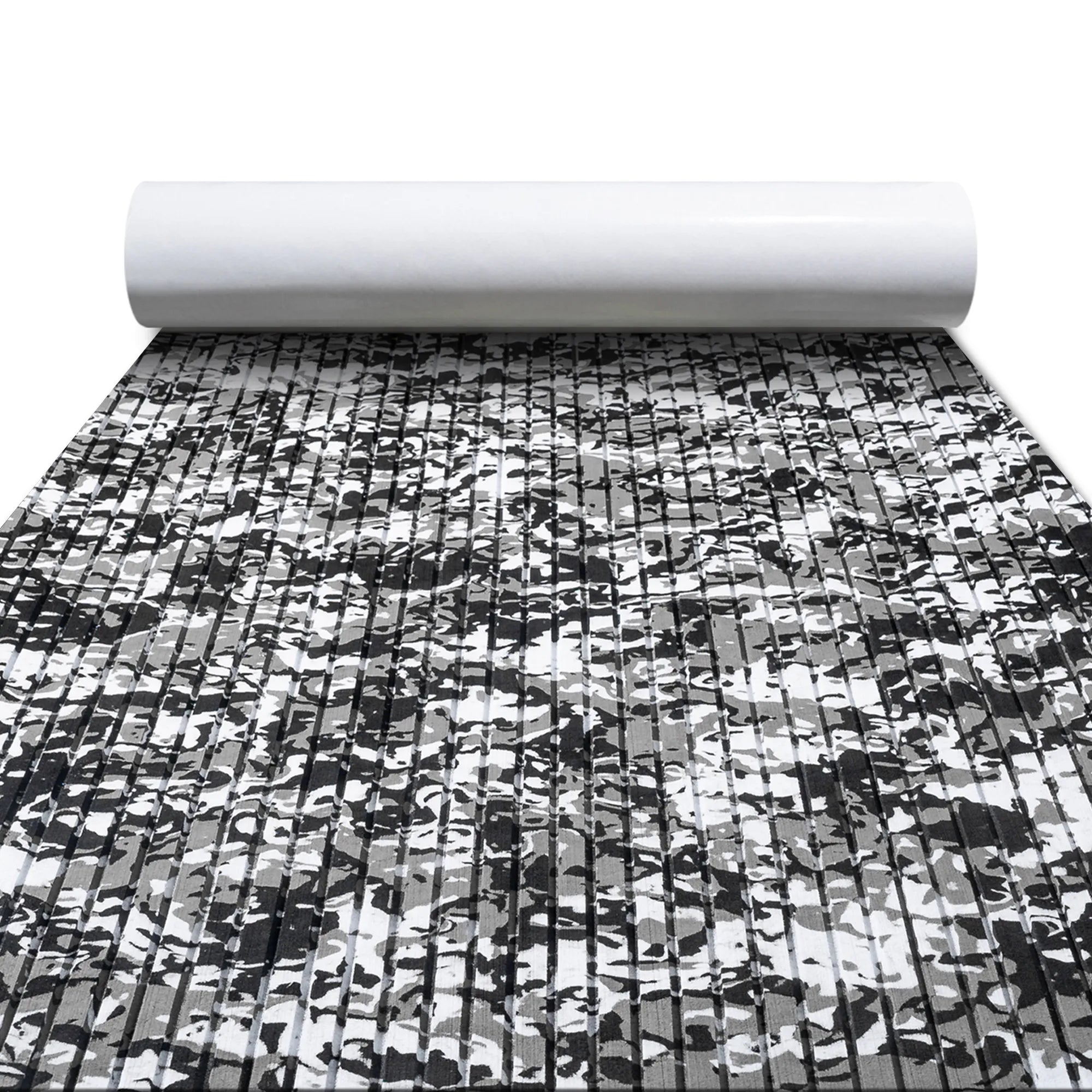 Camo Grooved Boat Flooring Snow - BoatFloorings