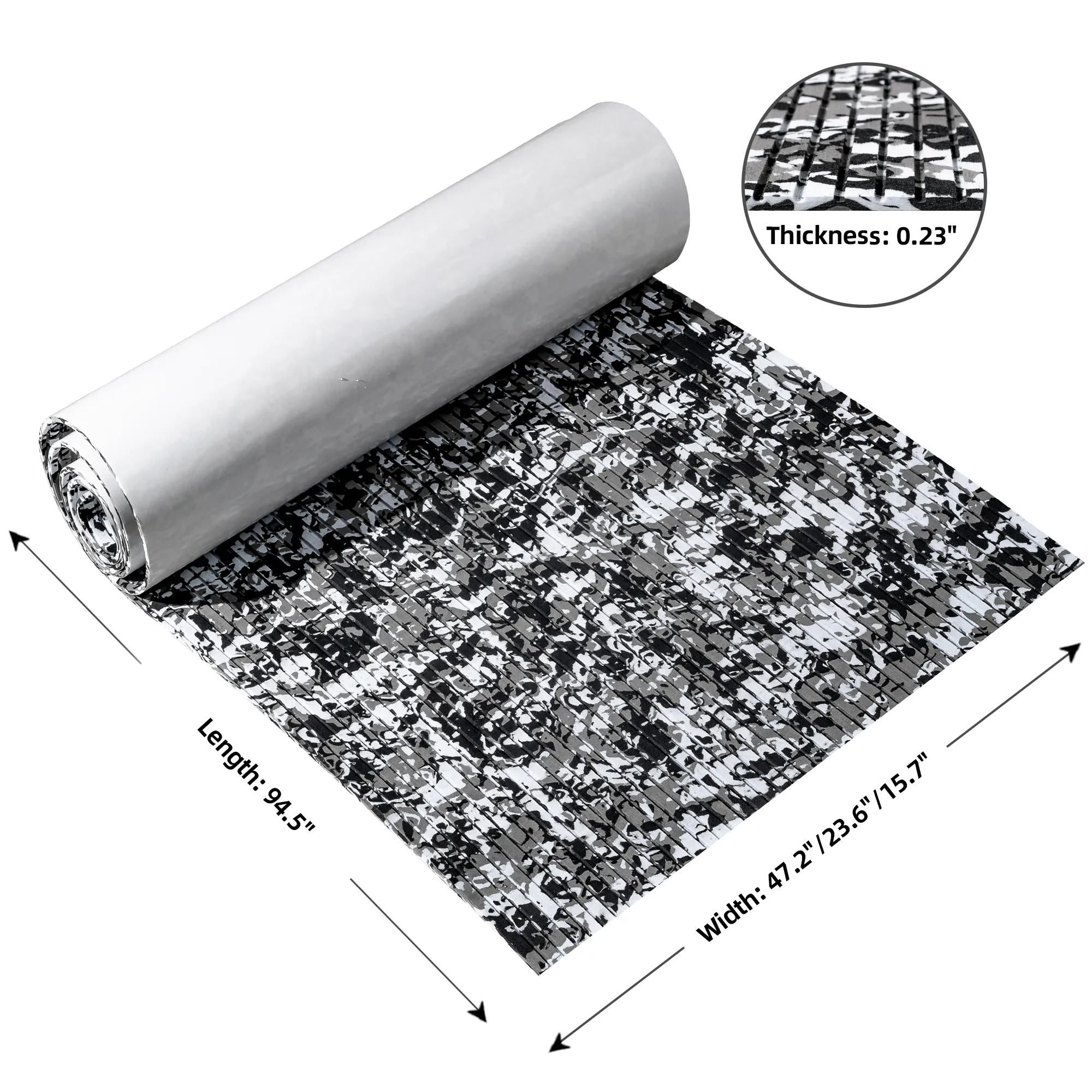 Camo Grooved Boat Flooring Snow - BoatFloorings