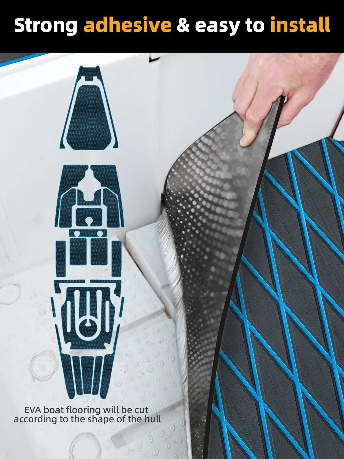 High-quality EVA Foam Boat Flooring Anti-UV 3000H Non-slip Sea Deck
