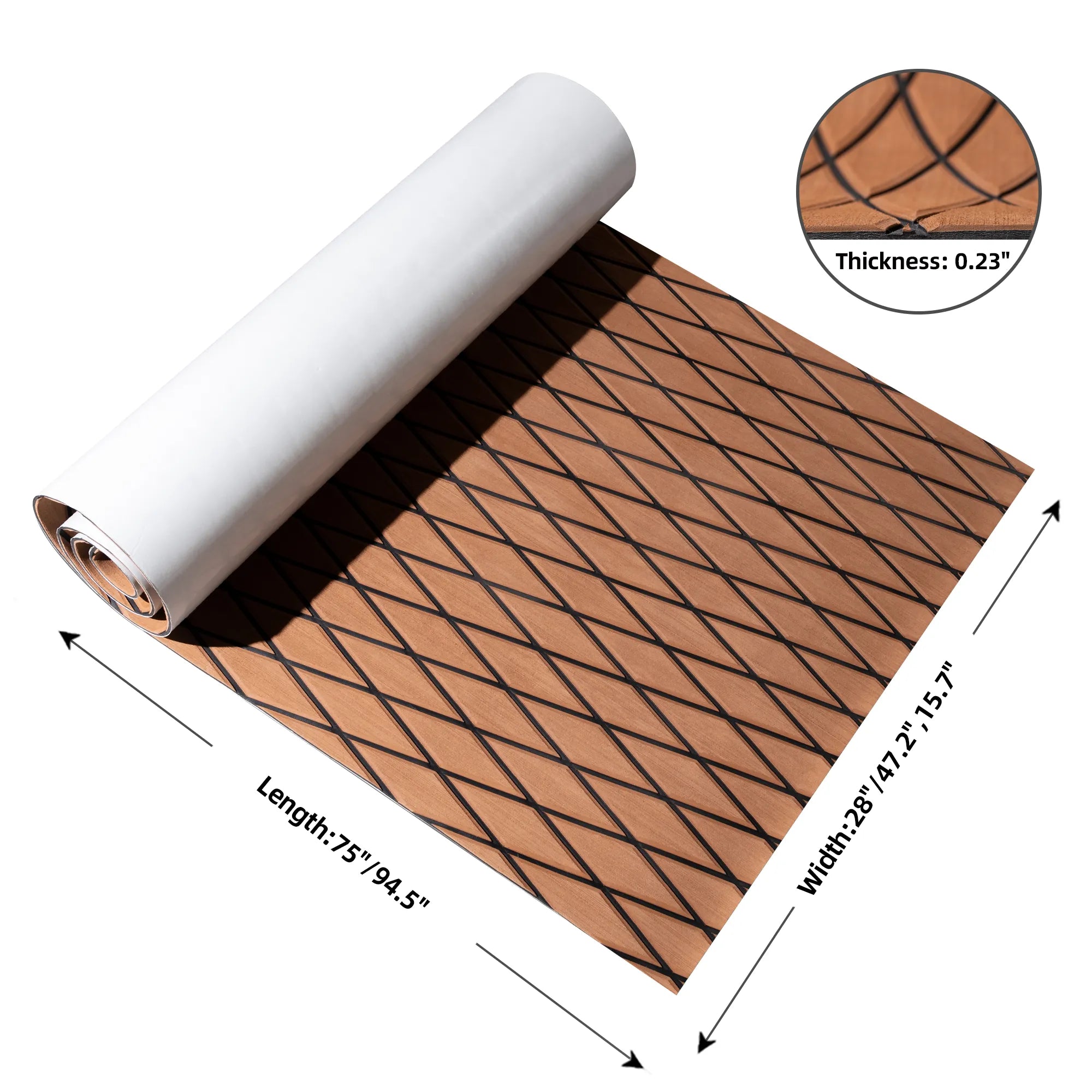 Diamond Boat Flooring Brown Black - BoatFloorings