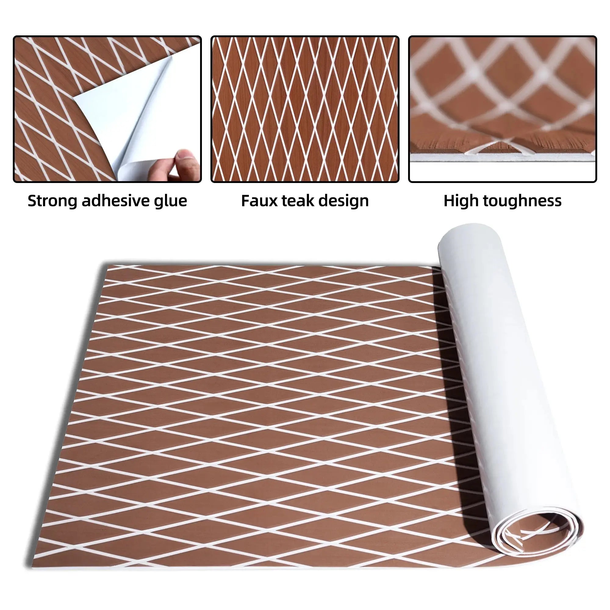 Brown White EVA Foam Deck Pad – 94.5" x 35.4" 