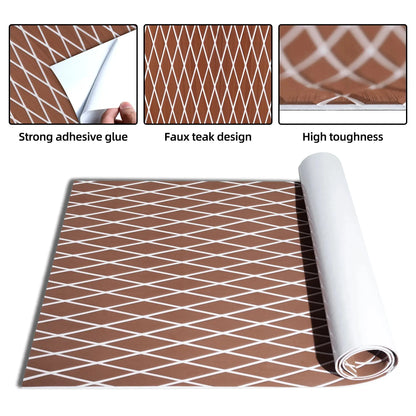 Brown White EVA Foam Deck Pad – 94.5" x 35.4" 