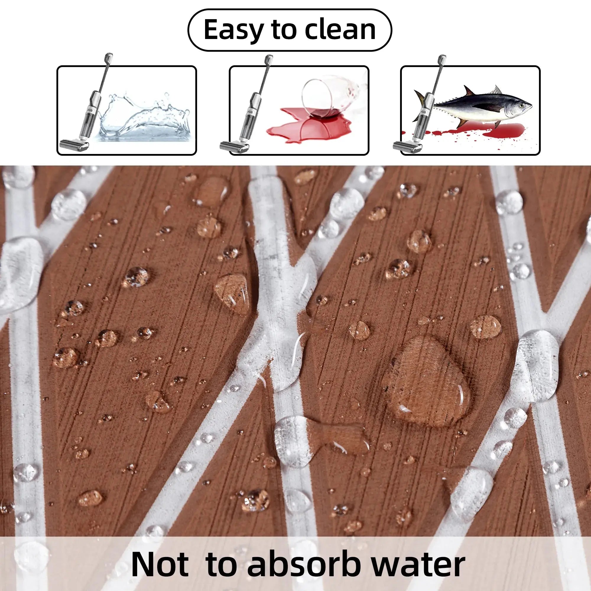 Waterproof Brown EVA Boat Floor with White Texture 