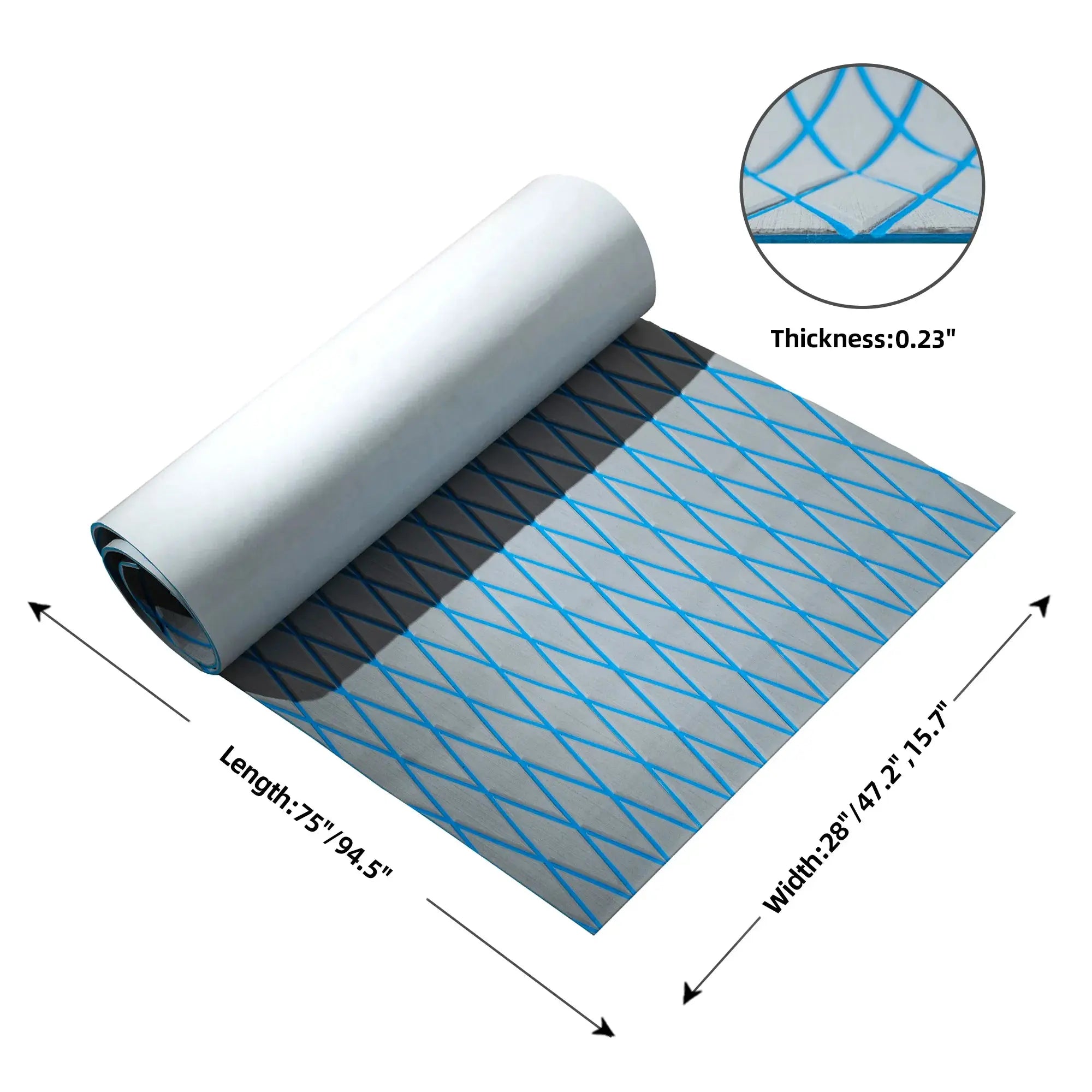 waterproof eva boat floor mat gray blue 