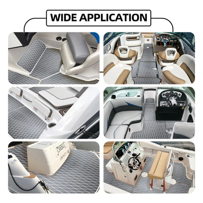 EVA Boat Deck Cover with White Diamond Grooves – DIY Ready 