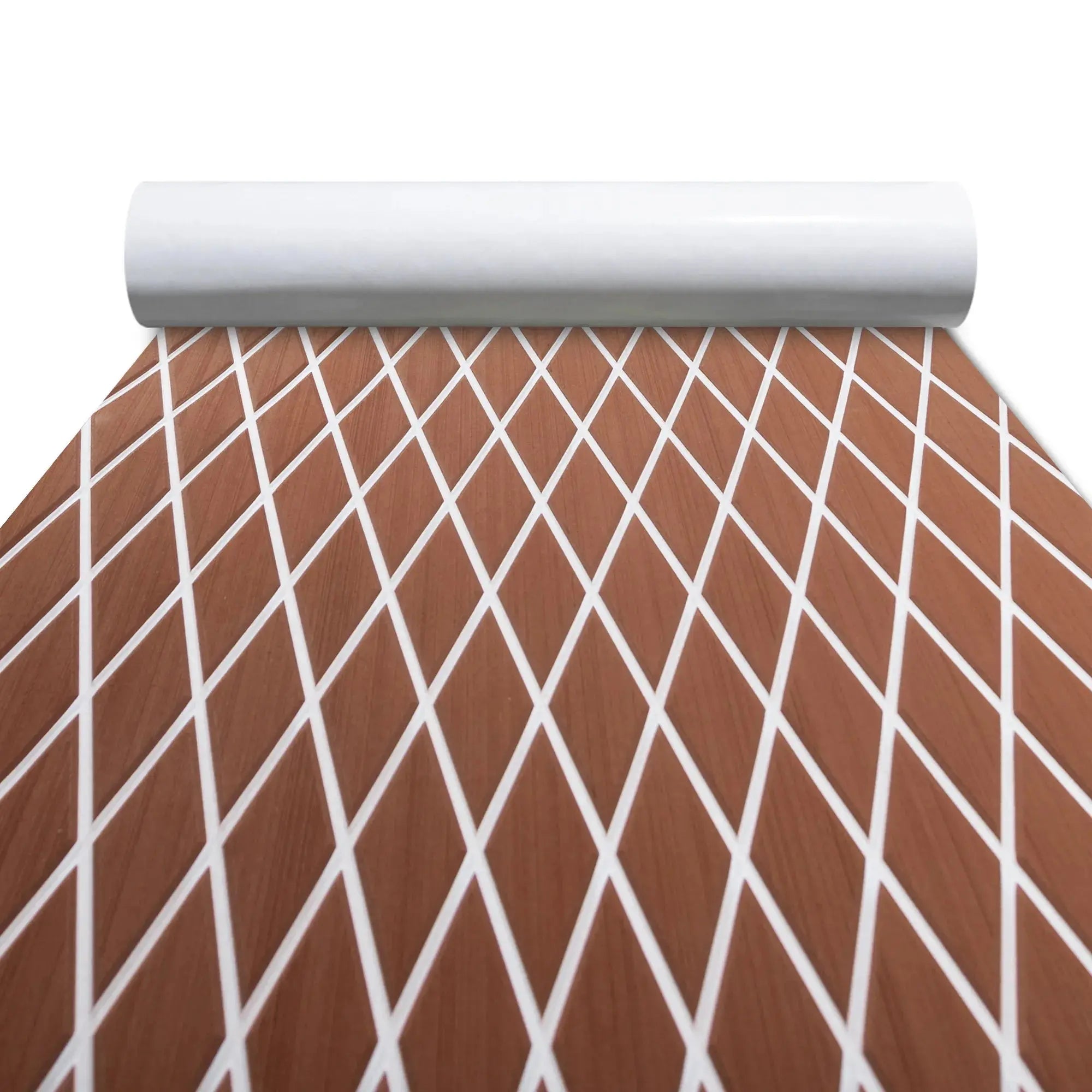 Diamond Pattern EVA Boat Deck Mat – Brown White Color 