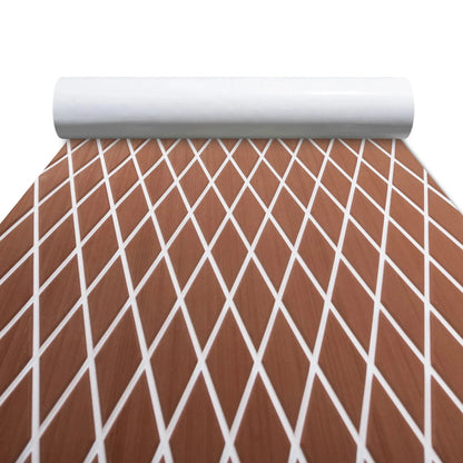 Diamond Pattern EVA Boat Deck Mat – Brown White Color 