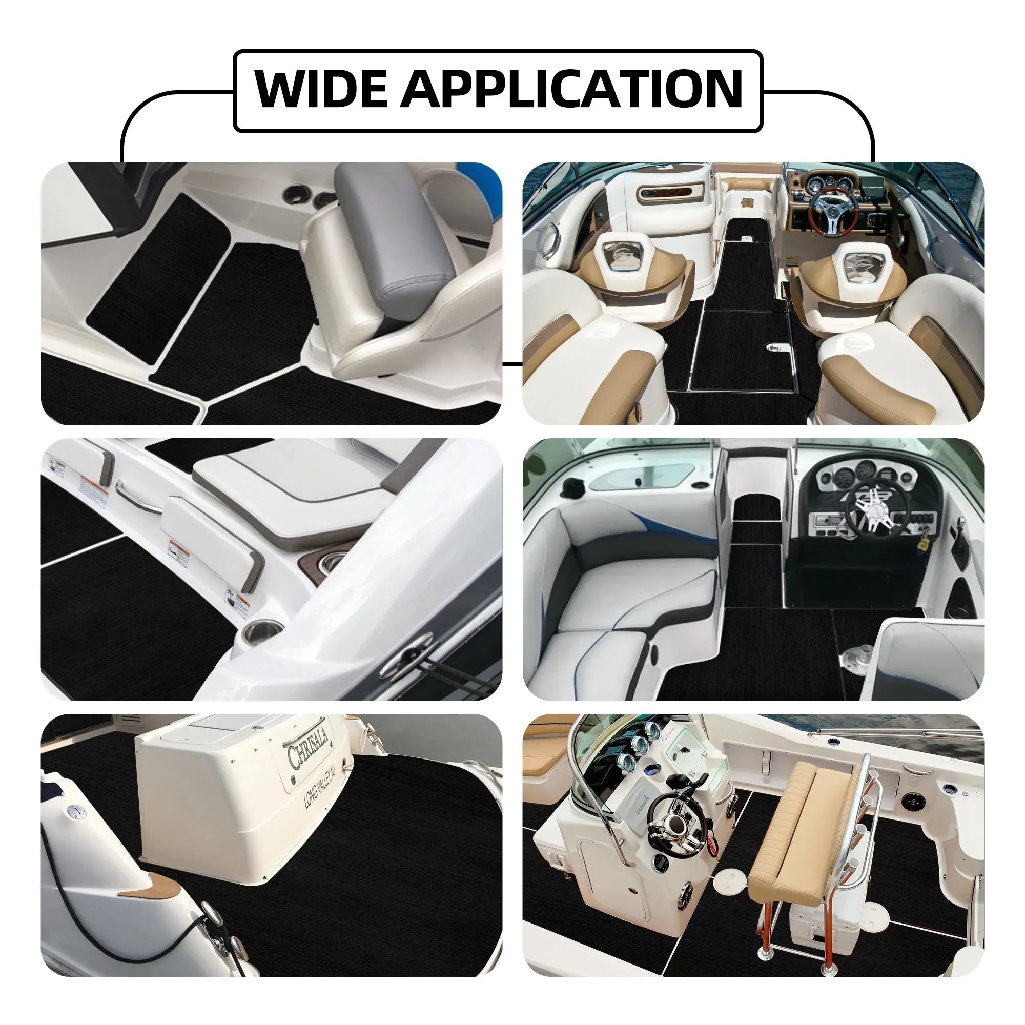 Black EVA Deck Mat Installed on Fiberglass Deck 