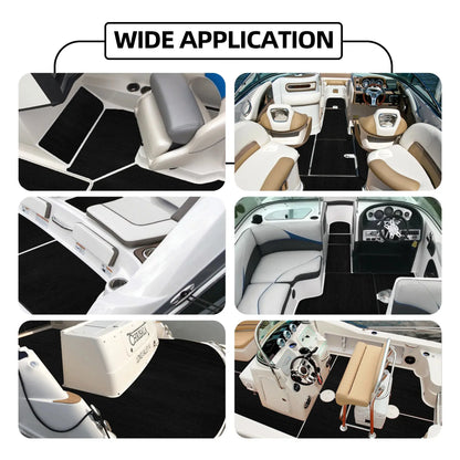 Black EVA Deck Mat Installed on Fiberglass Deck 