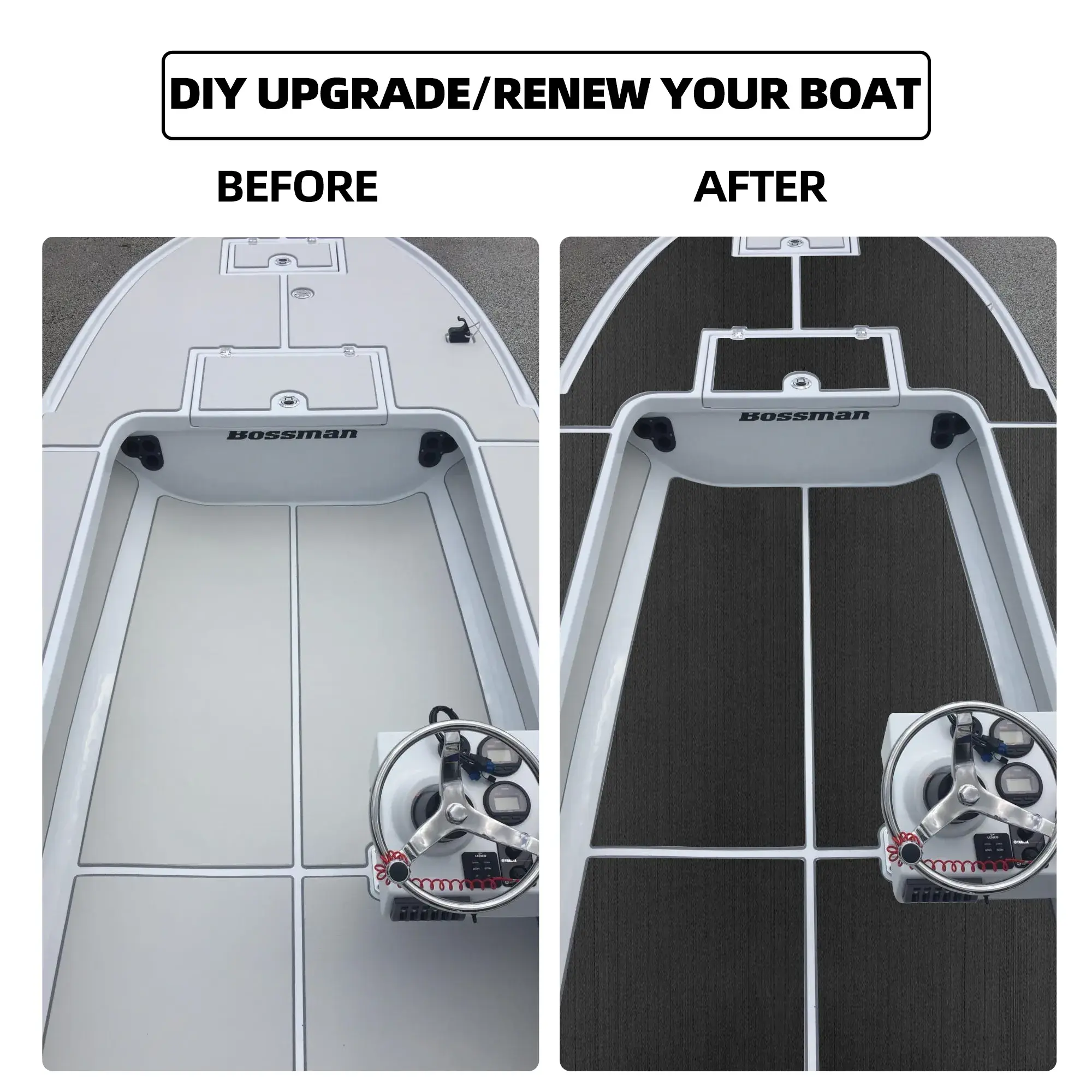 Boat Decking Foam in Dark Gray for Bass Boats 