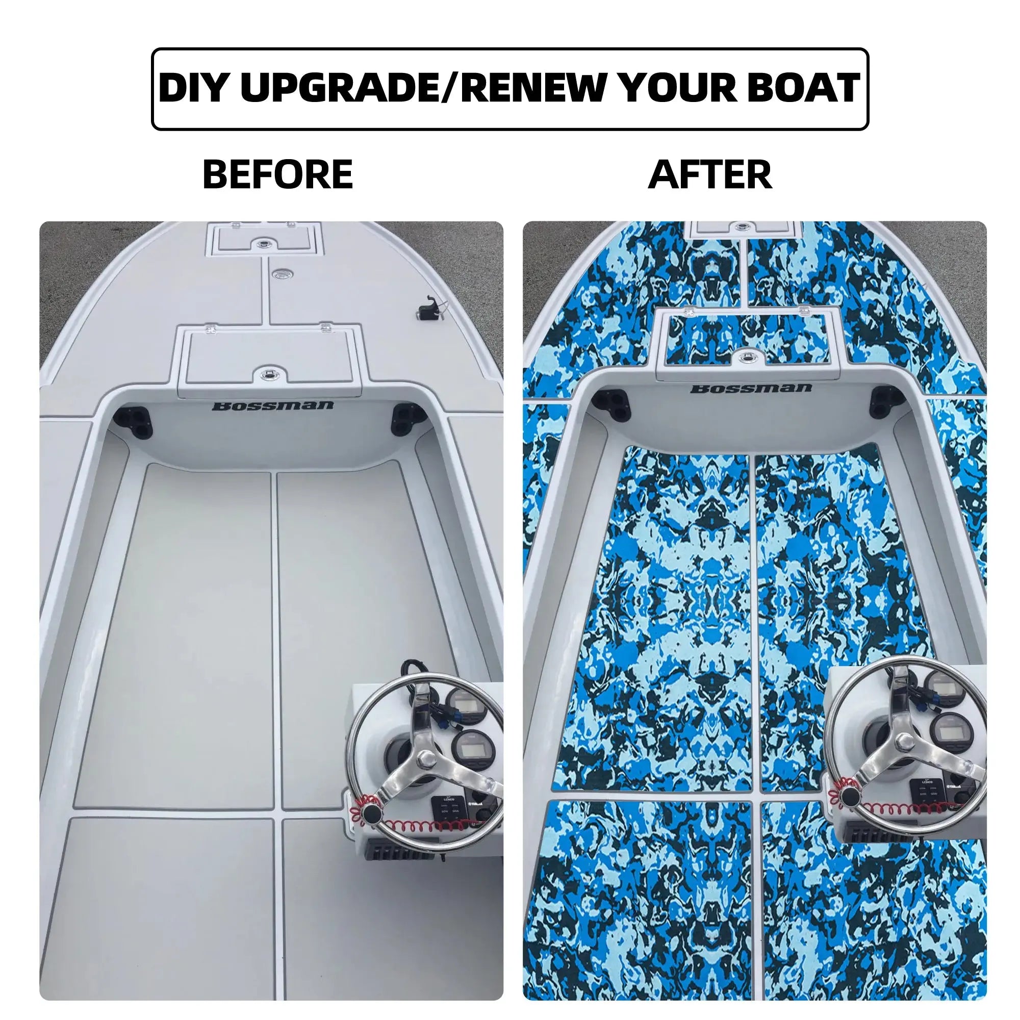 Waterproof Boat Deck Mat in Ocean Blue Color 