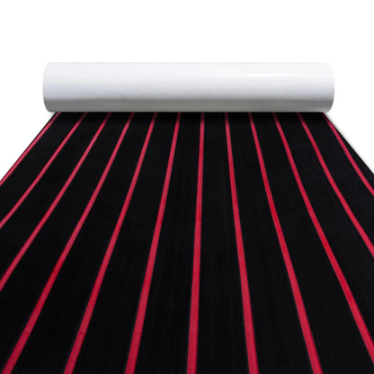 Black Red EVA Foam Boat Flooring – Stripe Pattern DIY Decking 
