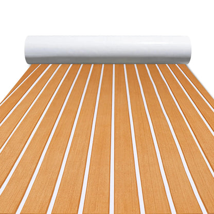 Brown White EVA Foam Boat Flooring – Teak Style Stripe 