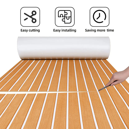 Classic Woodgrain Look EVA Deck Pad for DIY Install 