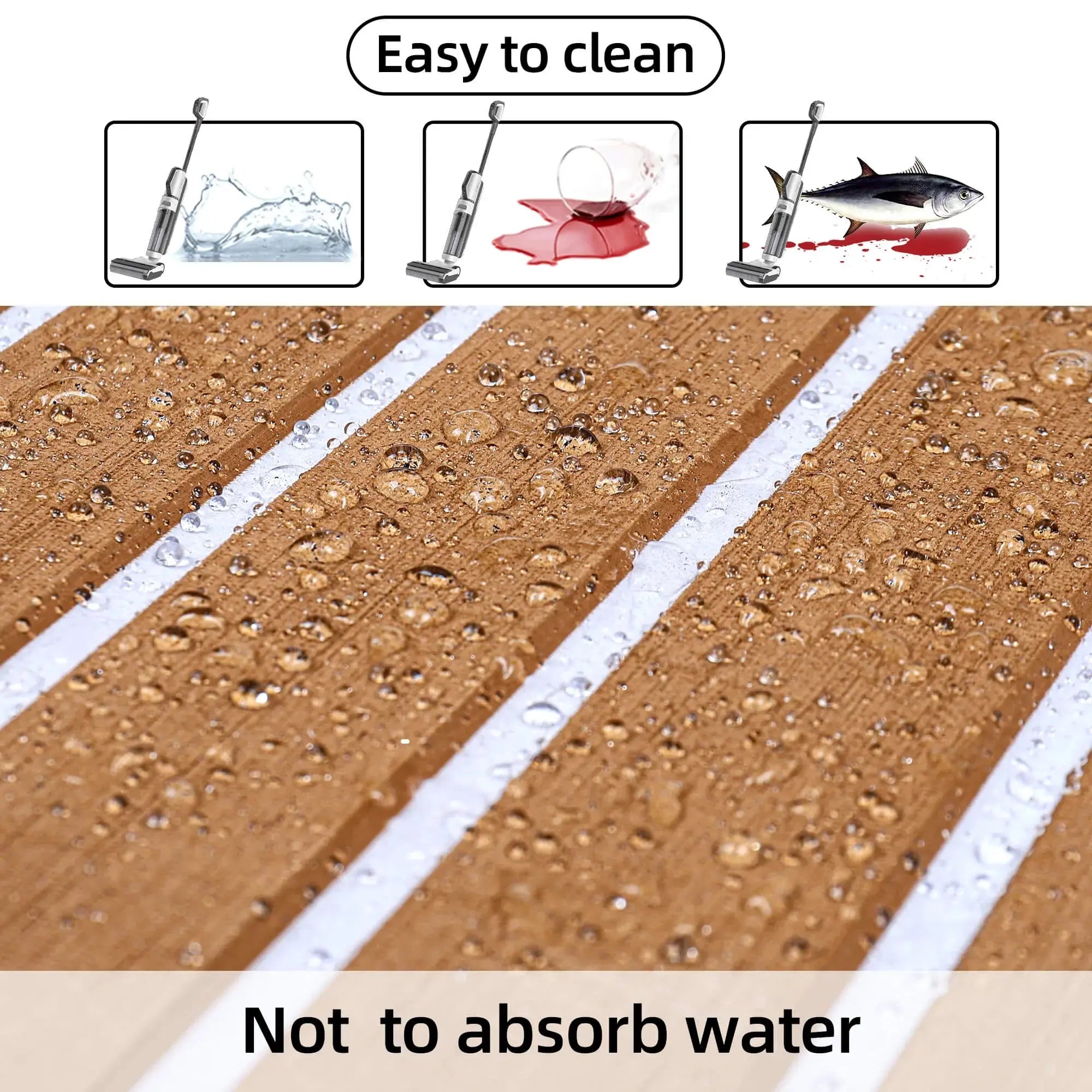 Self-Adhesive EVA Foam Boat Deck Mat – Brown White 