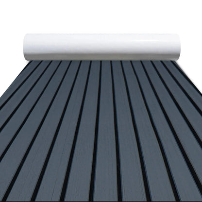 Black EVA Foam Boat Flooring – Stripe Pattern Close-Up 