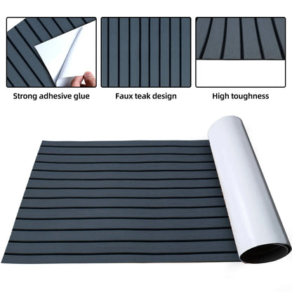 Marine-Grade All-Black EVA Flooring – Textured Surface 