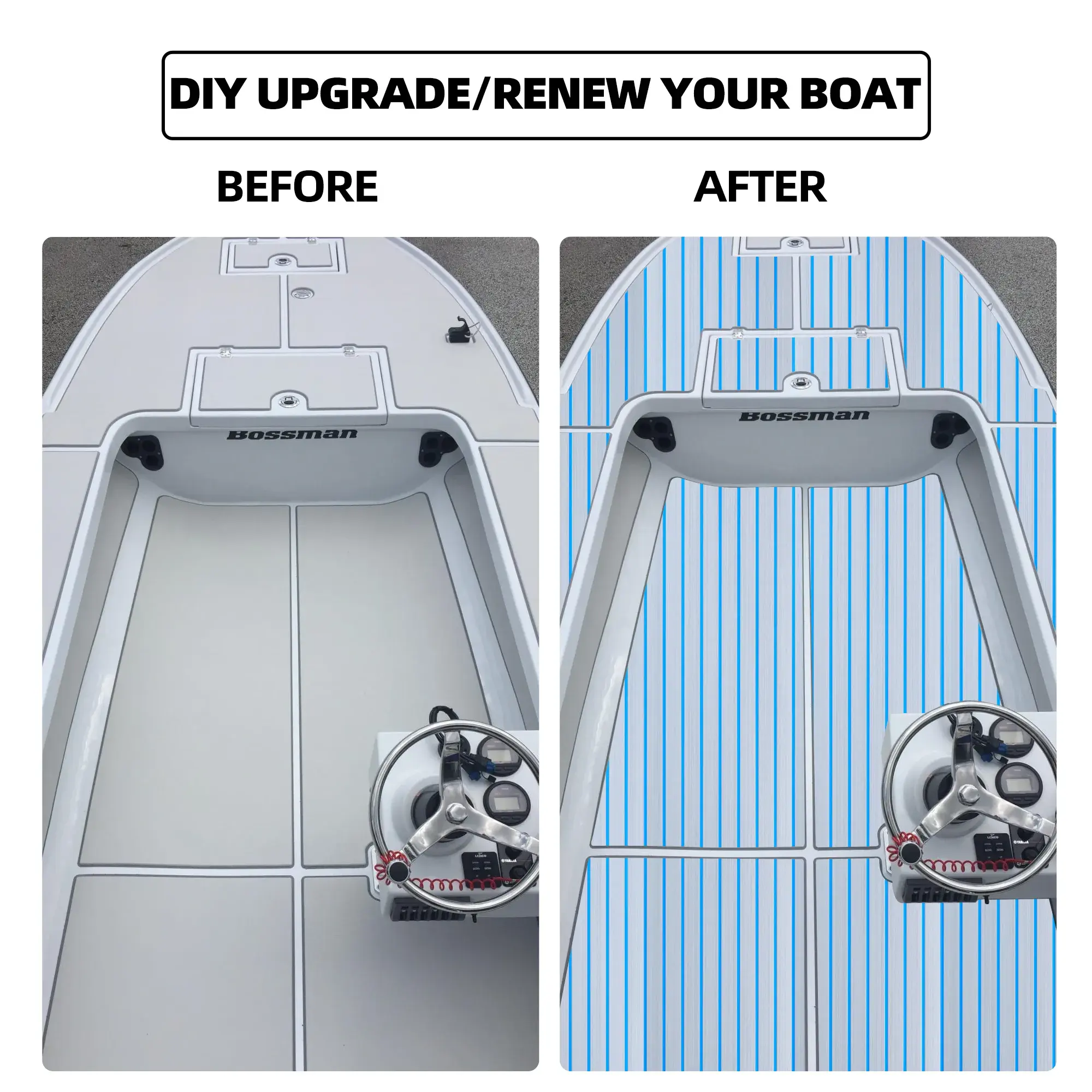 DIY Boat Floor Mat in Gray Blue – Non Slip EVA Foam 