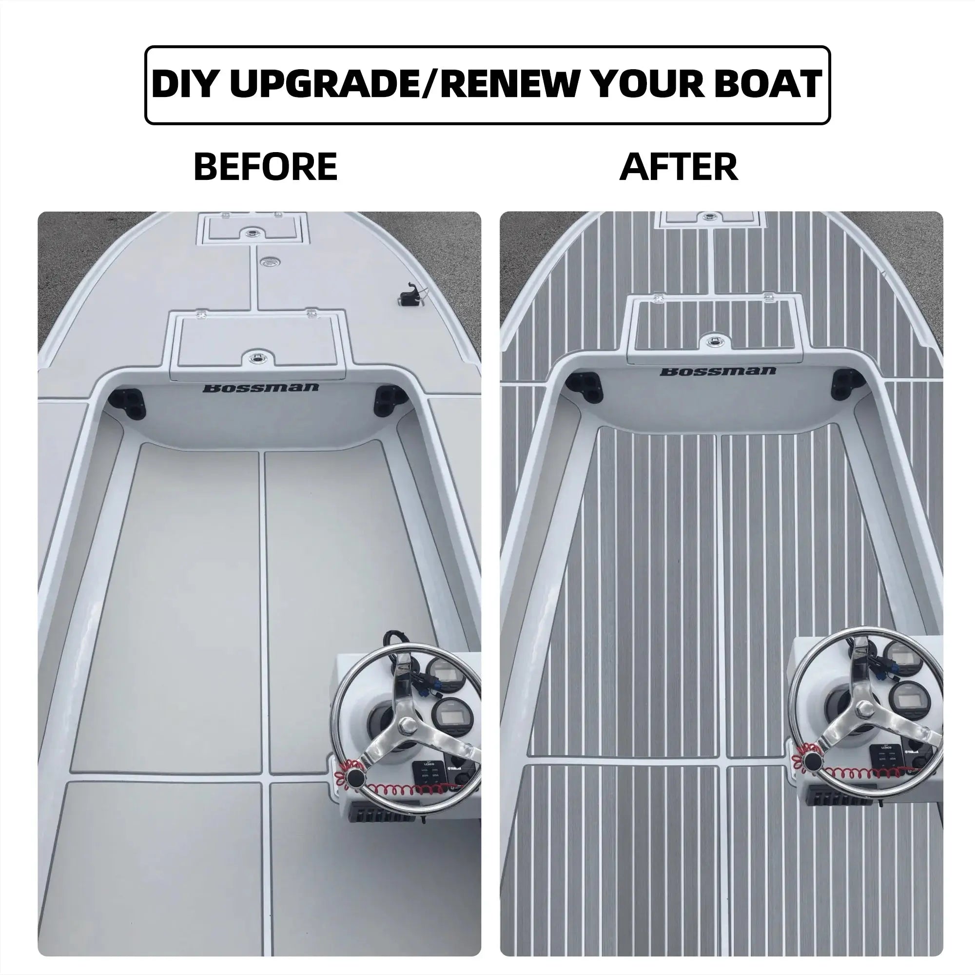 UV resistant striped eva deck flooring for bass boats 