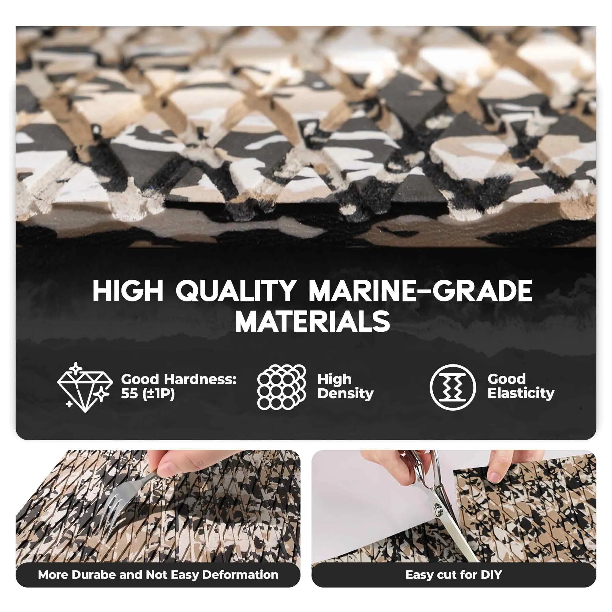 Camo Diamond Boat Flooring Beach - BoatFloorings