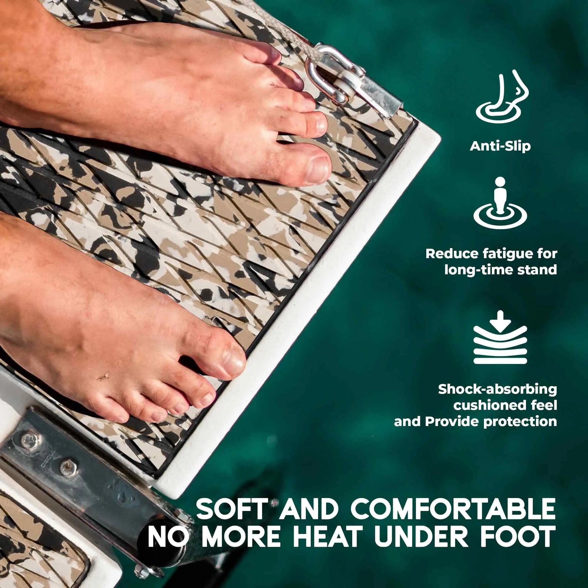 Camo Diamond Boat Flooring Beach - BoatFloorings