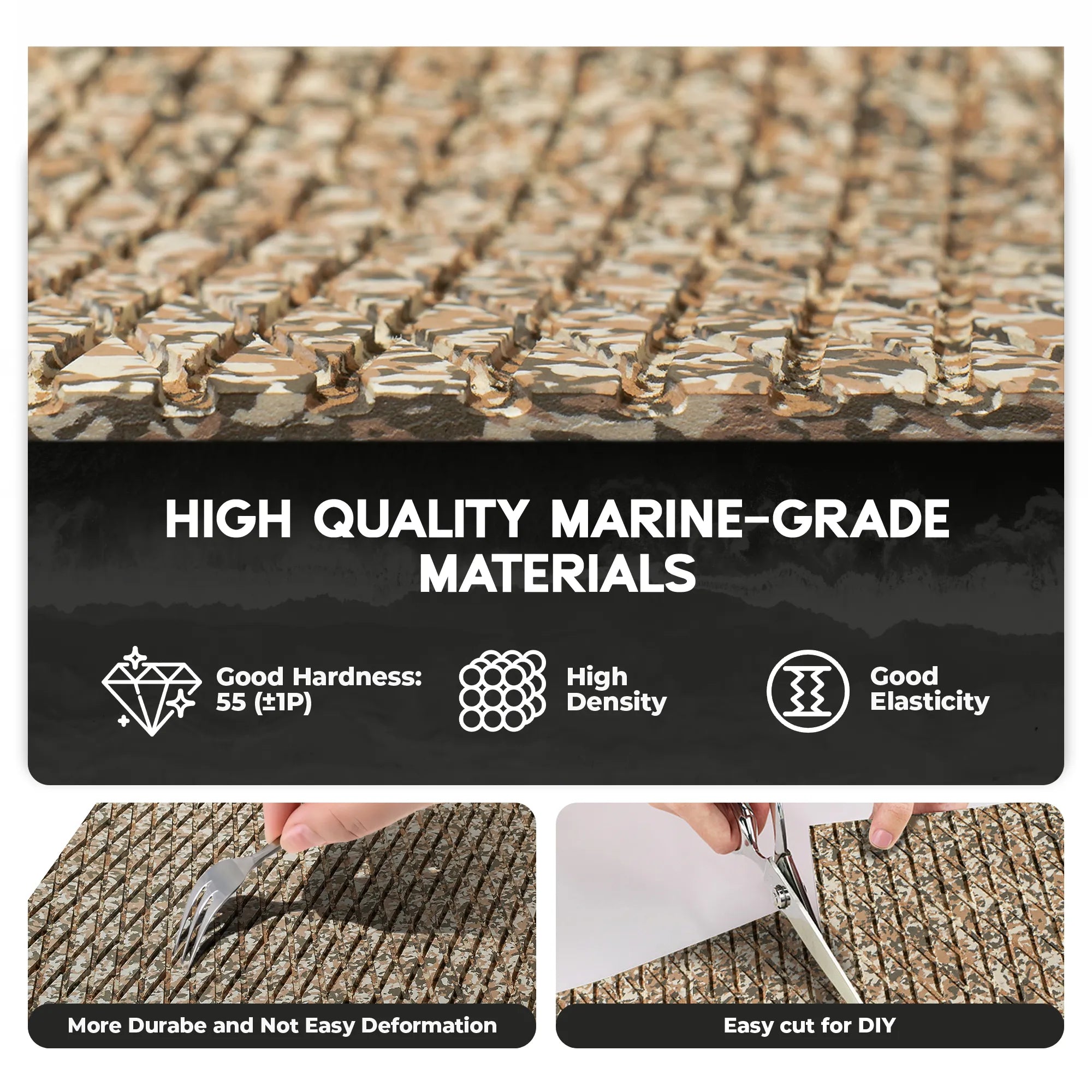 Camo Diamond Boat Flooring Desert - BoatFloorings
