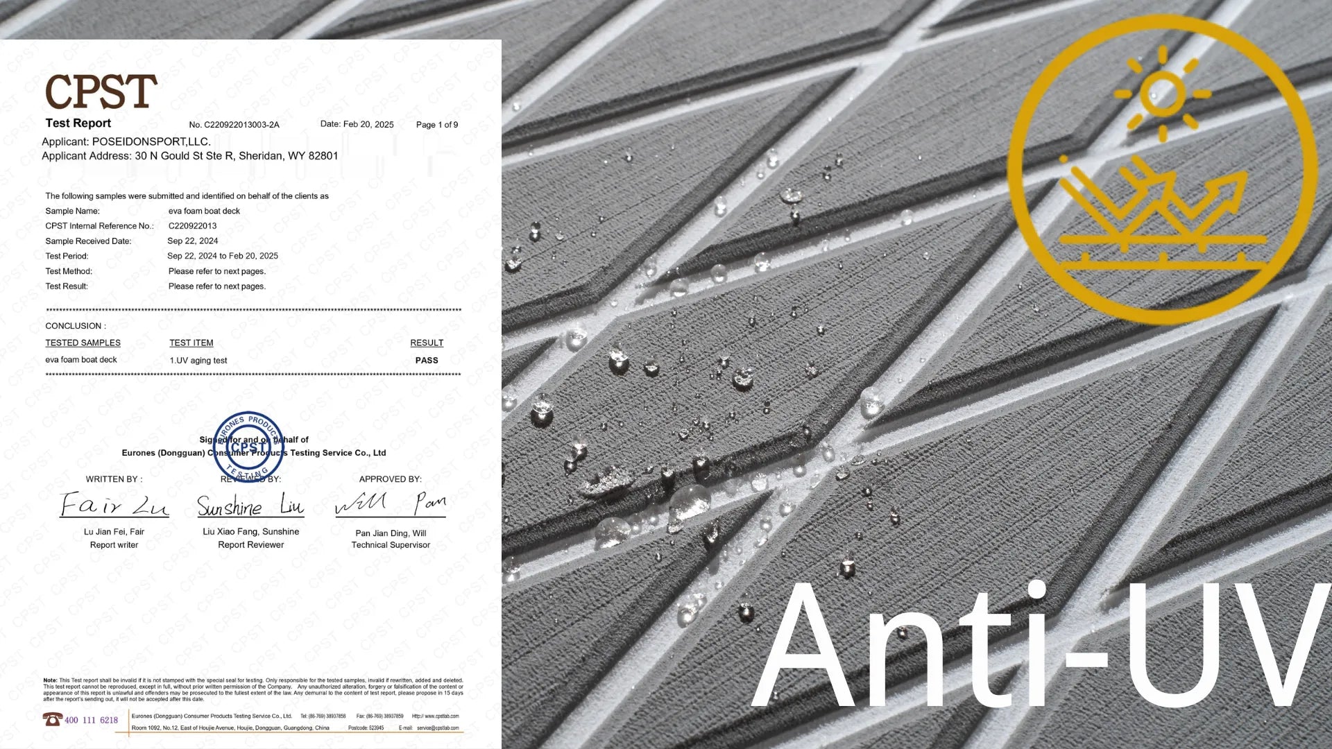 Marine-grade EVA deck pad in camo pattern for fishing boats