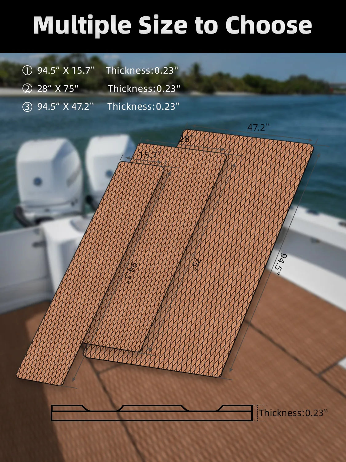 High-quality EVA Foam Boat Flooring Anti-UV 3000H Non-slip Sea Deck
