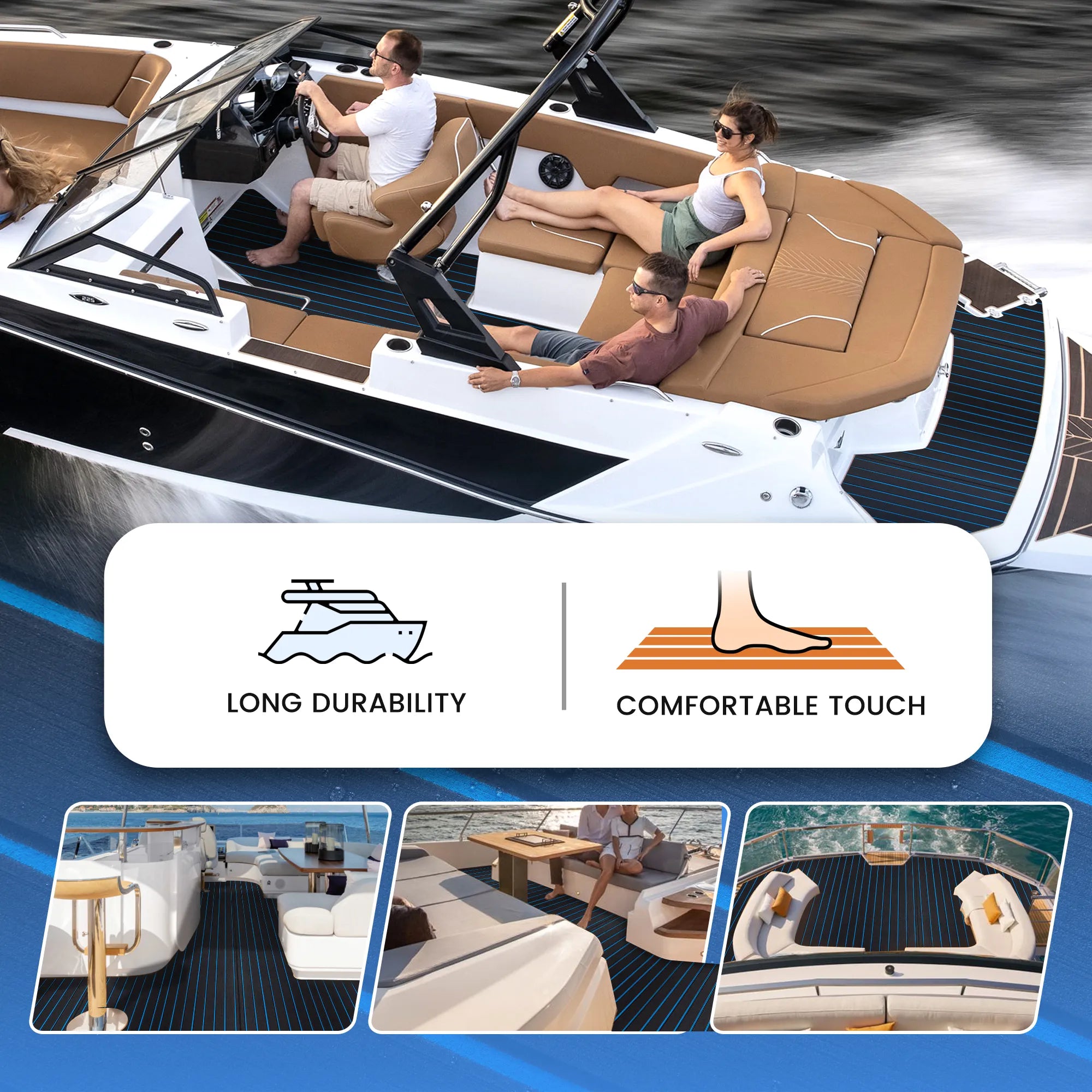 EVA Foam Boat Flooring Stripe – Durable Non-Slip Anti-UV Boat Decking