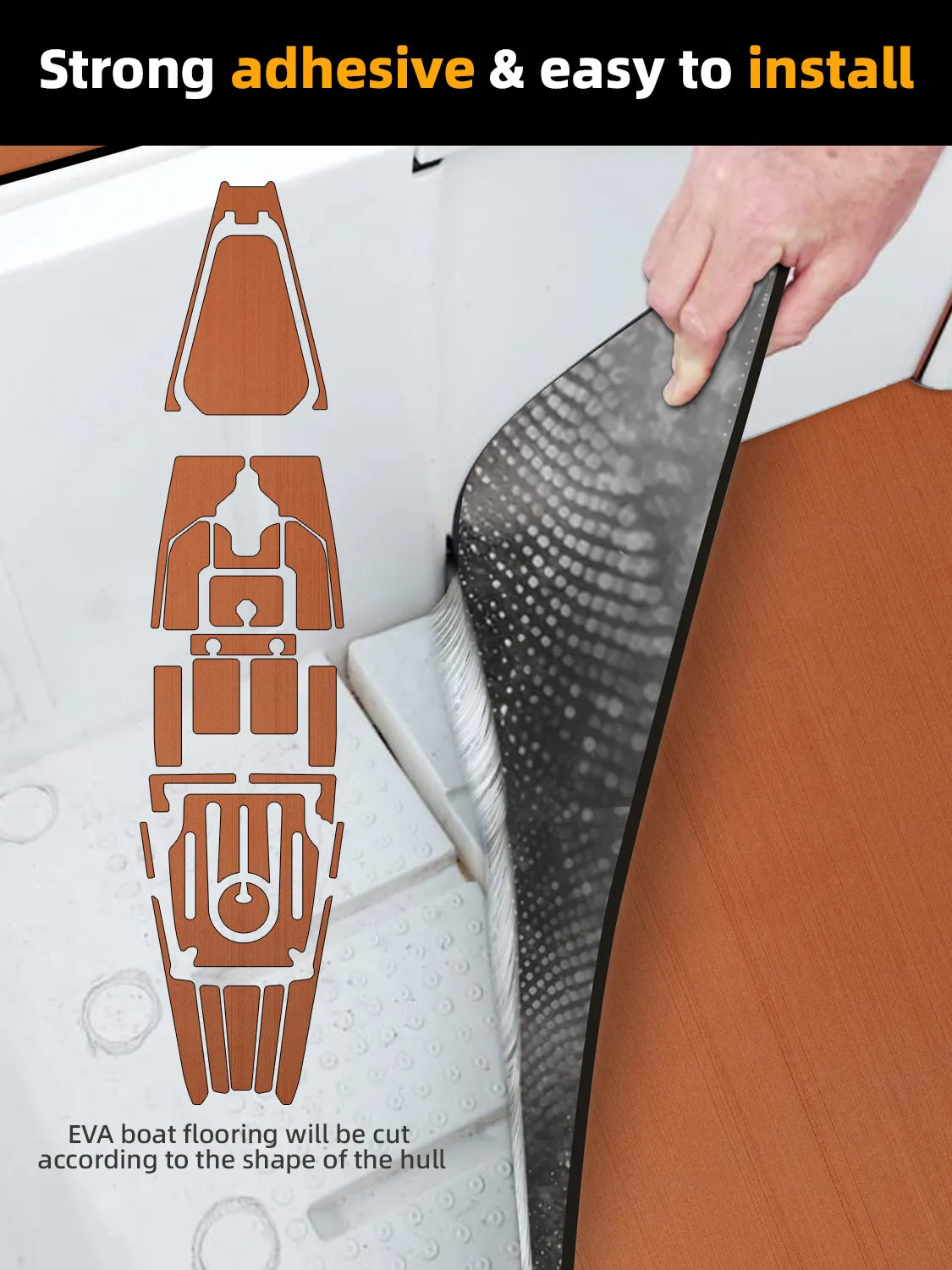 EVA Foam Decking Faux Teak Anti-UV Marine Mat  for Motorboat RV Yacht