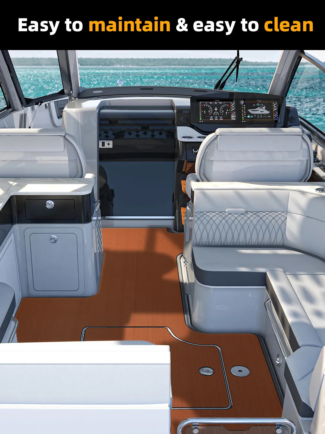EVA Foam Decking Faux Teak Anti-UV Marine Mat  for Motorboat RV Yacht