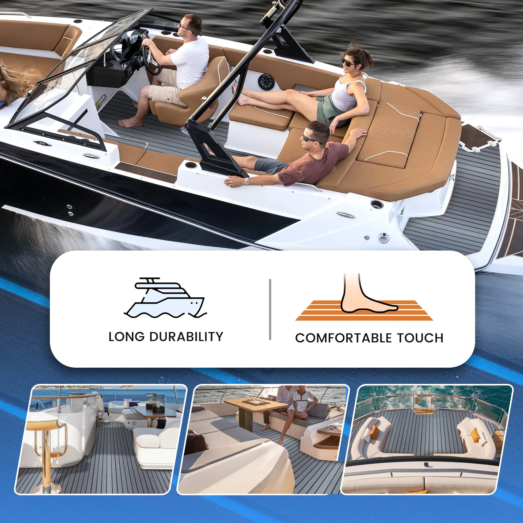 EVA Foam Boat Flooring Stripe – Durable Non-Slip Anti-UV Boat Decking