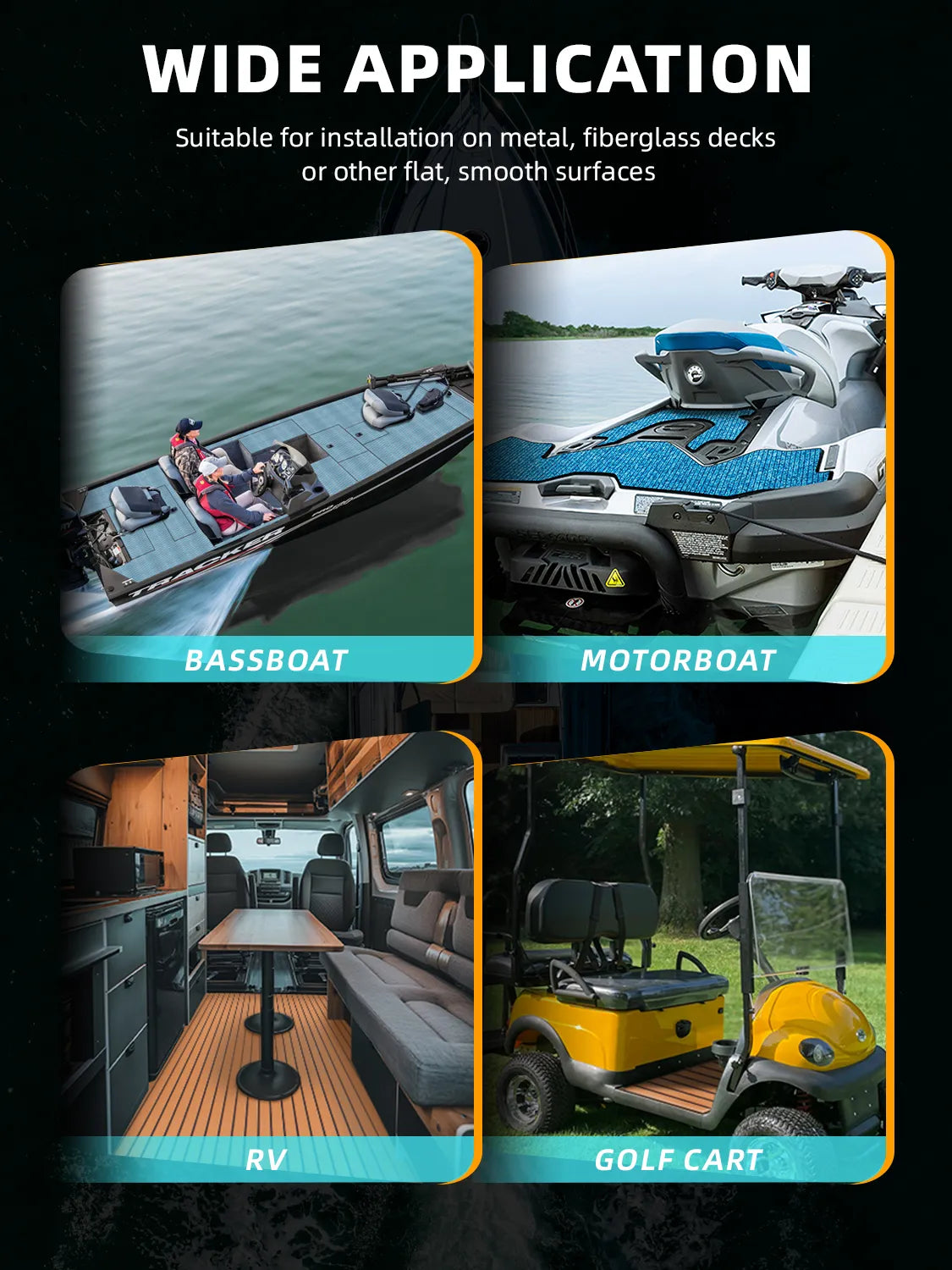 EVA Foam Boat Decking Anti-UV 3000H for Motorboat RV Yacht Kayak