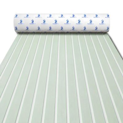 PoseidonDeck glass green stripe EVA foam boat flooring sheet with self-adhesive backing for non-slip marine deck flooring 