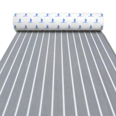 PoseidonDeck gray white stripe EVA foam boat flooring for peel-and-stick waterproof marine decking 