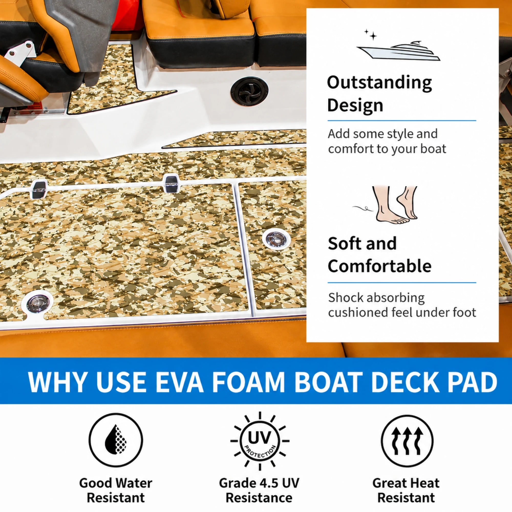 Camo Diamond EVA Foam Boat Flooring