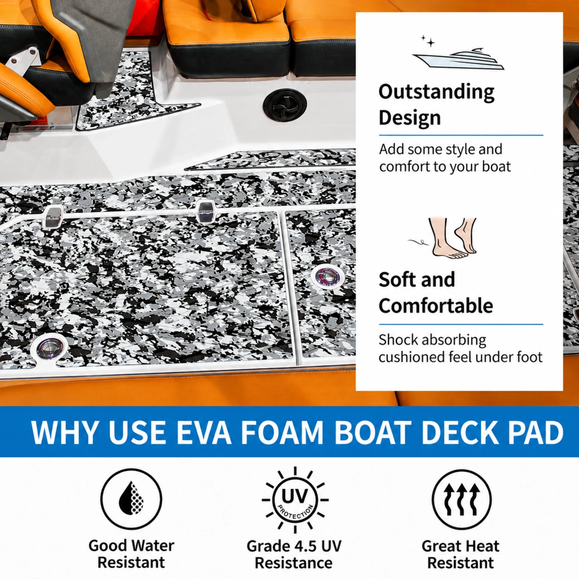 Camo Diamond EVA Foam Boat Flooring