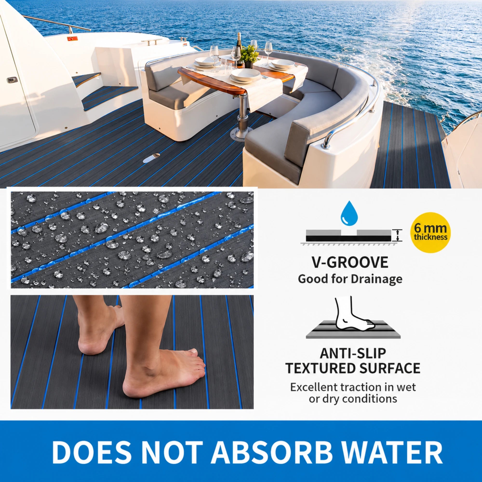 Classic Faux Teak EVA Foam Boat Flooring