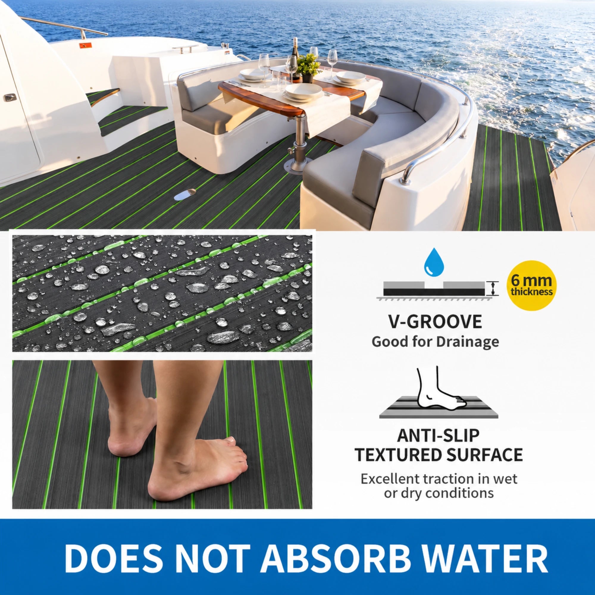 Classic Faux Teak EVA Foam Boat Flooring
